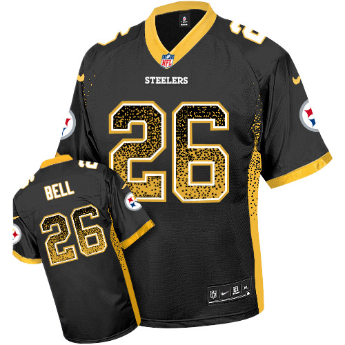 Nike Steelers #26 Le'Veon Bell Black Team Color Men's Stitched NFL Elite Drift Fashion Jersey